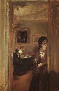 The Artist's Sister with a Candle, Adolph von Menzel